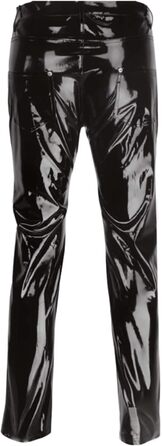 Чоловічі шкіряні штани-легінси з відкритим кроком, шкіра, чорний колір, для вечірок та клубів