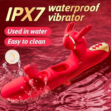 Вібратор для жінок Guspiun 4-в-1 з 7 режимів лизання та 10 вібрацій, стимулятор G-точки, кролик, для пар