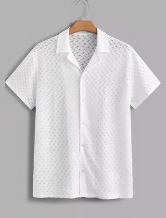 Чоловіча сорочка поло з мереживом AIEOE, колір бежевий, літо, сонцезахисна, вільного крою, розмір S-XXL