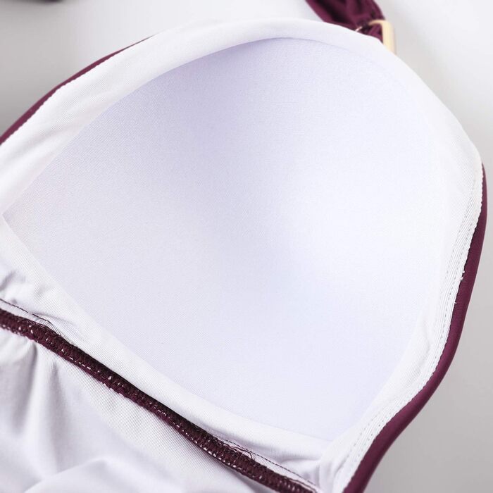 Купальник жіночий RXRXCOCO з драпіруванням, корегуючим животик, V-подібний виріз, Push Up, з підтримкою грудей, відкритий на спині, Leopard, Чорний (XL, Бордовий)