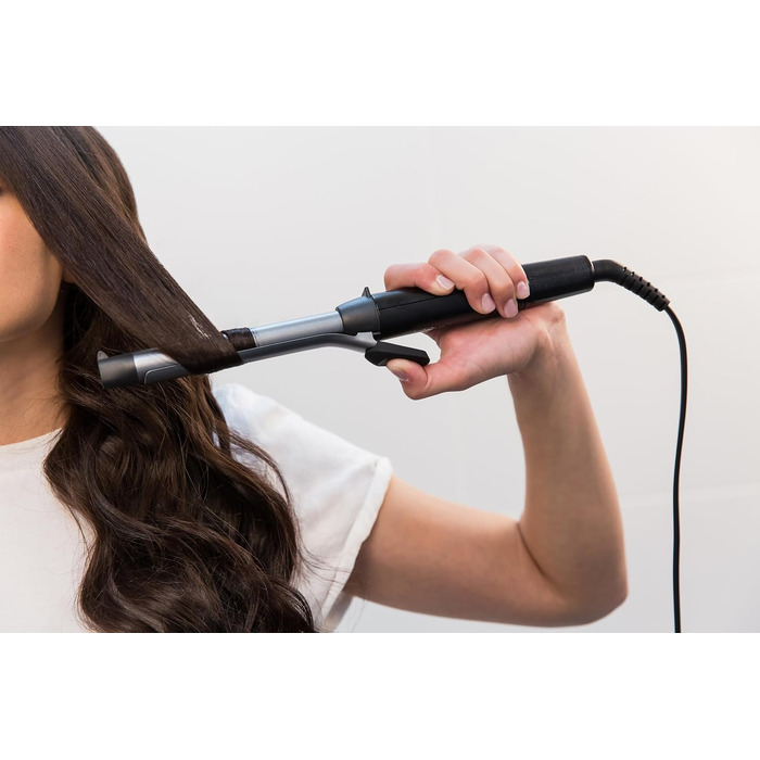 Поворотний плойка-керлер для волосся Remington Pro Spiral Curl CI5519 (19 мм) з керамічним турмаліновим покриттям, цифровим дисплеєм до 210°C та затискачем для створення вузьких та чітких кучерів