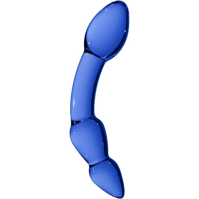 Дильдо Shots Chrystalino з боросилікатного скла, блакитний, 15 см