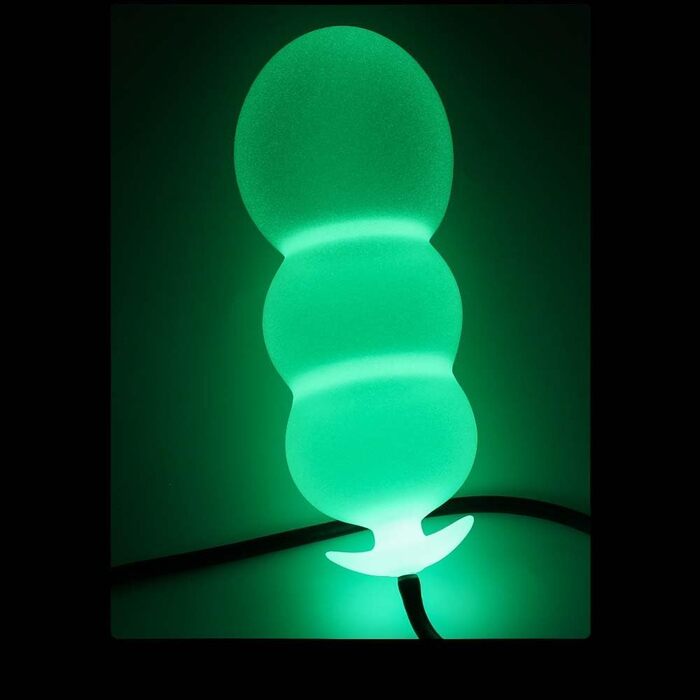 Надувний аналплаг-дильдо з кульками, розтягувач, регульований, світлодіодний, для вагінального розтягування, BDSM іграшка для пар, фетиш (без кульки, синє світло)