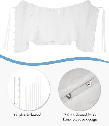 Корсет для жінок - бюстєль-корсет, топ, повна грудь, корсаж, шнурівка, талія, спідня білизна, чорний, розмір S