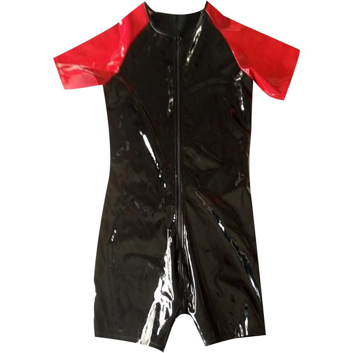 Чоловічий еротичний костюм: сексуальна жилетка з латексу та шкіри, футболка, чорний колір, розмір 7XL