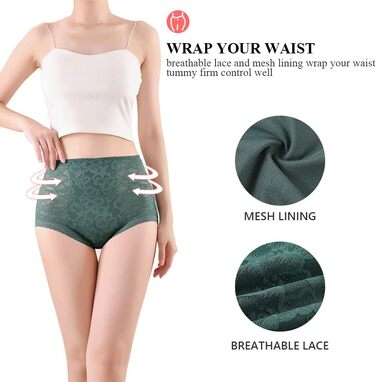 Шикарні жіночі труси-сліпи з високою талією, корсетний ефект, 3 шт. у наборі, BLKDOTS