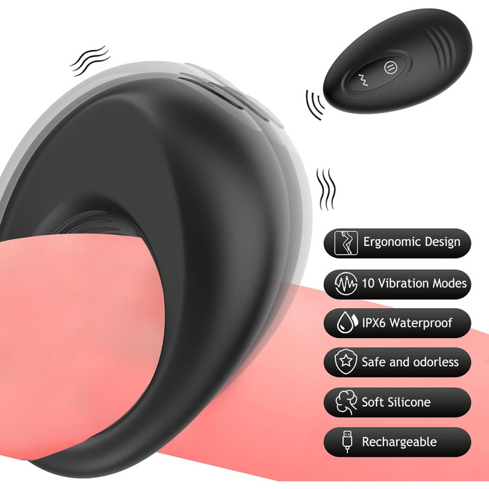 Вібруючий кільце для пеніса Jinqian: іграшки для дорослих, 10 режимів вібрації, для пар