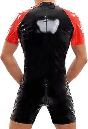 Чоловічий еротичний костюм: сексуальна жилетка з латексу та шкіри, футболка, чорний колір, розмір 7XL