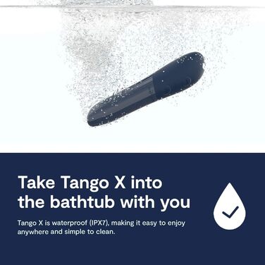 We-Vibe Tango X Bullet Вібратор для жінок: 8 режимів, 10 вібрацій, водонепроникний, синій (Midnight Blue) для подорожей
