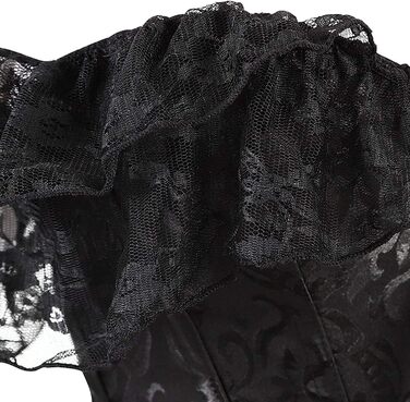 Корсет жіночий Oytto готичний, з шнурівкою, з мереживом, з кісточками, топ-боді, чорний, розмір L