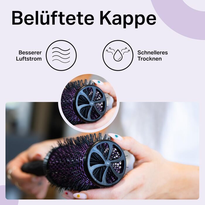 Набір багатофункціональних брашинг-щіток для волосся Olivia Garden Multibrush Curlers Kit (4 насадки та ручка), для створення локонів та об'єму, 55 мм