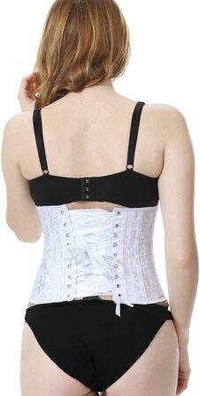 Корсет Everbellus для жінок з 24 сталевими ребрами, для схуднення, корсаж, пояс, під грудьми, без ребер, мідер (S, білий)