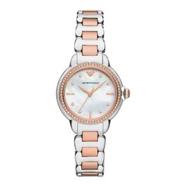 Чоловічий браслет Emporio Armani зі сталі та шкіри з розкладним замком, чорний