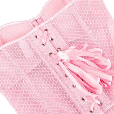 Топ-корсет жіночий Ренесанс з сітчастими вставками для вечірніх образів – побачення, осінні образи, милий топ для вечірки, клубу, бретельний топ з корсетним шнуруванням (#02-рожевий, XS)