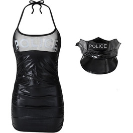 Костюм поліцейського EROMATE для жінок: сексуальний набір для Хелловін та косплей, чорний, універсальний розмір