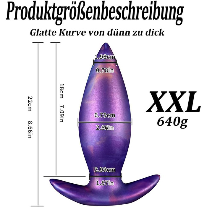 Анальний масажер Kuaecr Weichen Silikon з безпечною основою (XXL) для чоловіків та жінок