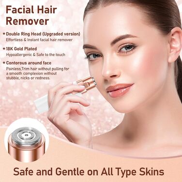 Електричний тример для обличчя та брів 2-в-1 Vinmall — компактний епілятор для жінок, видалення волосся на обличчі