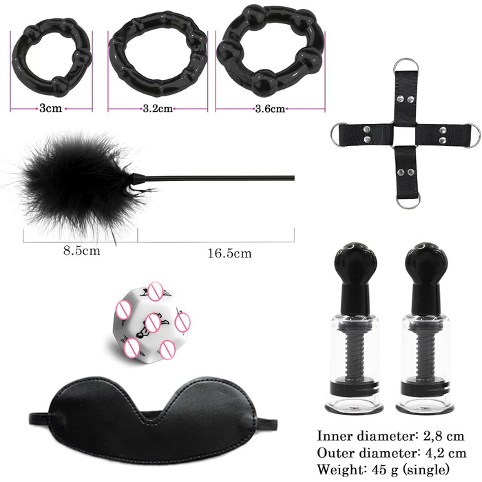 Набір для БДСМ з наручниками, фетиш-іграшки для дорослих, комплект для сексуальних ігор (2023)