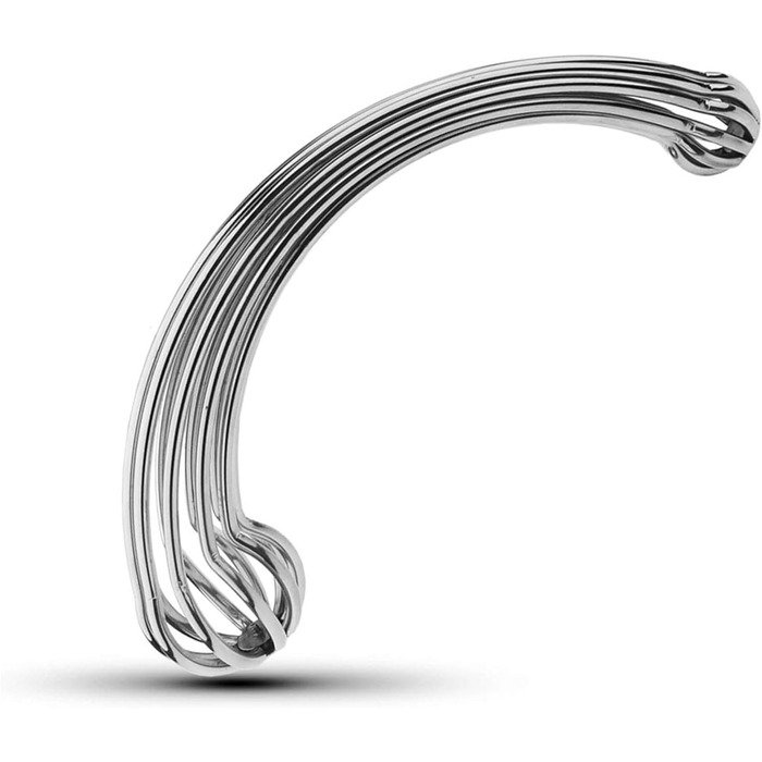 Анальний стимулятор з подвійним наконеччям для чоловіків та жінок, металевий, L, срібний