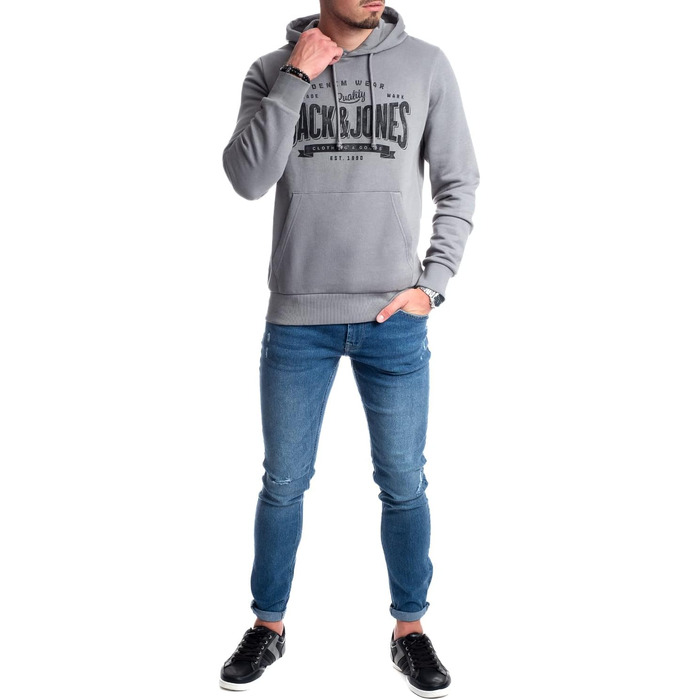 Чоловічий худі Jack & Jones з логотипом, колір Sedona Sage, модель Mika