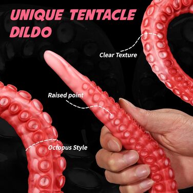 Анальний дилдо Nothosaur ALLA Platinum-Silikon 55см з присоском для жінок та чоловіків, червоний, з ефектом нагрівання