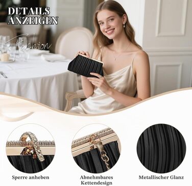 Жіночий вечірній клатч BAIGIO — eleganтний гаманець для весіль, коктейльних вечірок та урочистих подій, чорний