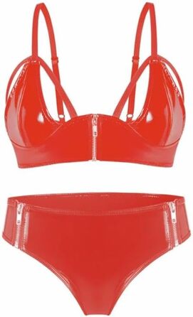 Сексуальна білизна для жінок GRRKDFQ: червоні труси на блискавці, еротична нижня білизна, трусики для жінок