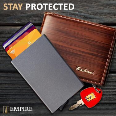 Мінімалістичний гаманець-картхолдер Empire з RFID/NFC захистом для чоловіків та жінок, тонкий тримач для кредитних карток (Matte Grey)