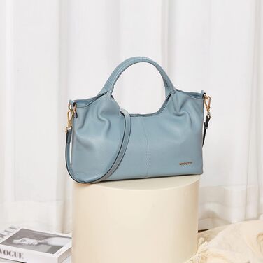 Жіноча шкіряна сумка-шопер BOSTANTEN модель Hobo з регульованим ременем на плече, коричнева
