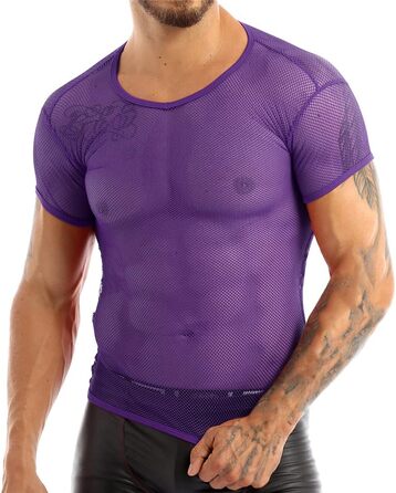 Чоловіча сітчаста футболка з прозорою тканиною для нічного клубу, клубний одяг, прозора майка-топ, футболка 'рибача сітка'