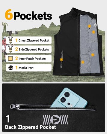 Чоловічий софтшелл жилет Outdoor Ventures для велосипеда та активного відпочинку, водонепроникний, XL, чорний