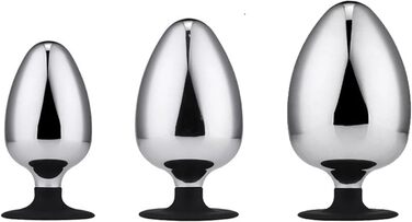 Анальний плаг GeRRiT з нержавіючої сталі, еліптичної форми, для масажу простати та стимуляції, унісекс (S)