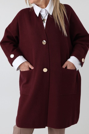 Жіночий світшот FEMIMODA червоний, oversize, довжиною до колін, розмір 46/48