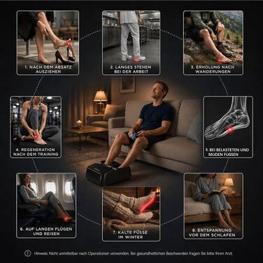 Масажер для ніг Mountrax Shiatsu з підігрівом до 55°C від п'яткової шпори та плантарного фасціїту, обсидіаново-чорний