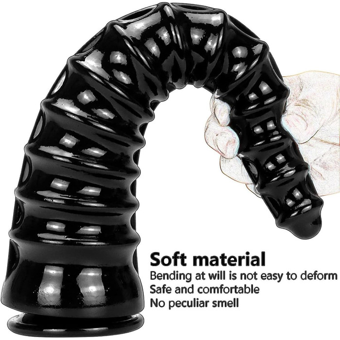 Анальний плагін YXBLV Extra Large 33см з присоскою для масажу G-точки та простати. Іграшка для дорослих, чорний.