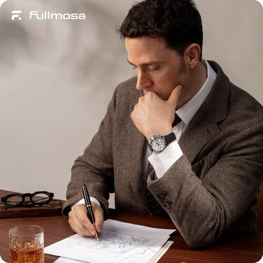 Ремінець Fullmosa 20мм зі шкіри для Garmin Vivoactive 6/5/4, Venu SQ та Samsung Galaxy Watch 7/6/5/4 FE (40/44/45мм), Classic 43мм, чорний
