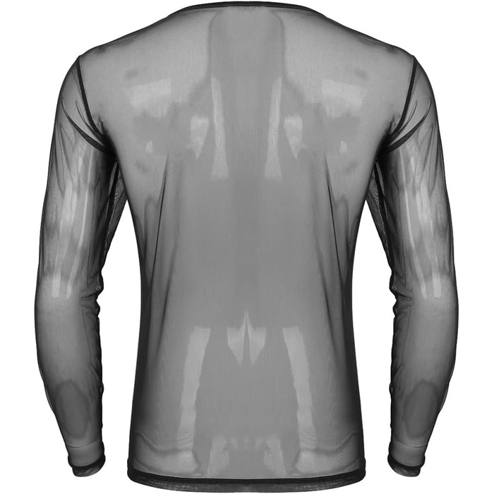 Чоловіча футболка з шнурівкою та сіткою, прозора - для клубів та вечірок