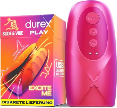 Інтимна іграшка Durex Slide & Vibe для чоловіків та пар - вібратор з 7 режимами вібрації та 3 режимами лизання, USB-зарядка, водонепроникний