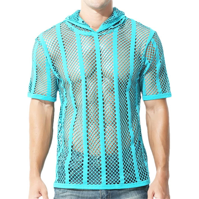 Чоловіча сітчаста сорочка Bollrllr з довгим рукавом, прозора, для вечірок та клубів, комплект з 1 шт.