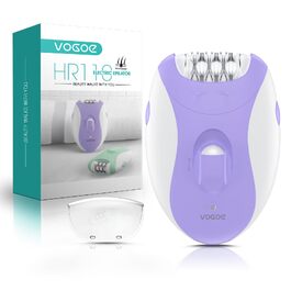 Електричний епілятор для жінок VOGOE HR110 з 21 пінцетом та LED-підсвіткою, акумуляторний пристрій для видалення волосся на ногах та руках, 2 швидкості (Фіолетовий)