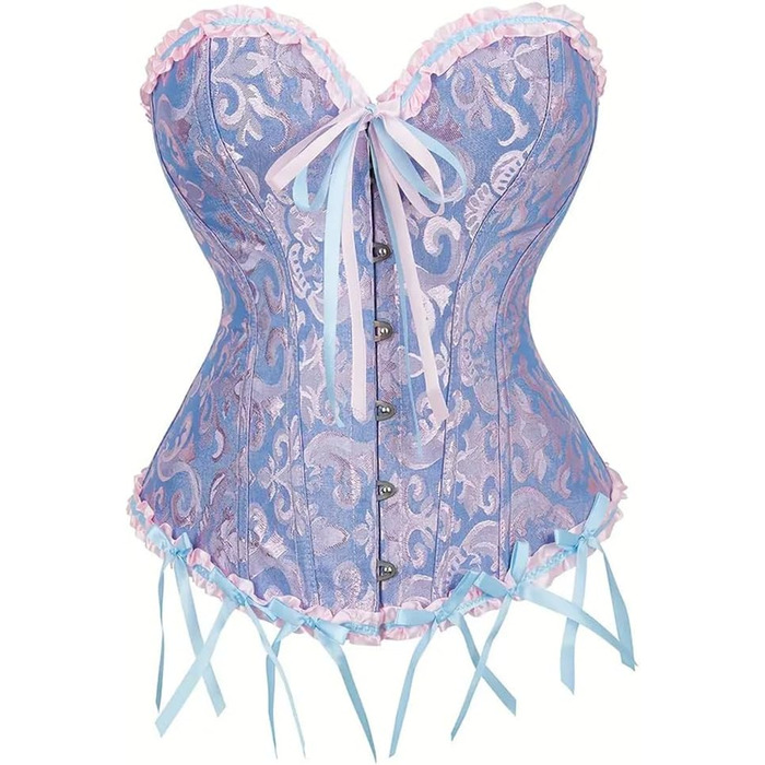 Жіночий корсет-топ з повним бюстом, готичний корсет, мереживний топ, бурлескний костюм, бодішейпер (L, фіолетовий)