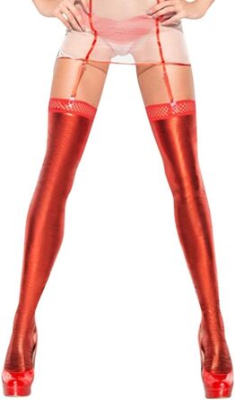 Різдвяний чулок Me Seduce ST02 червоного кольору, середній/маленький розмір, ефект мокрого блиску