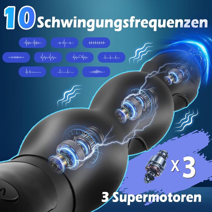 Анальні вібратори для чоловіків з електрошоком та стимуляцією простати, 10 режимів вібрації, 3 режими нагріву. Анальний плагін для чоловіків та жінок. Іграшки для дорослих, анальні плагіни для пар.