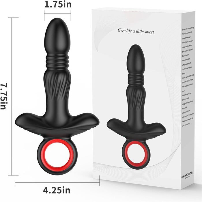 Вібратор для анусу для чоловіків, іграшка для сексу, анальний плагін з пультом дистанційного керування, 9 режимів вібрації, чорний