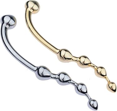 Анальний плаг з подвійним наконечником з нержавіючої сталі для масажу простати та стимуляції G-точки. Підходить для чоловіків та жінок.