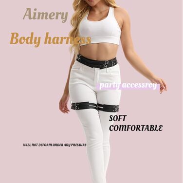 Жіночий готичний набір для ніг з еластичної шкіри, регульований, для нижньої білизни, косплей, карнавал, панк, вечірки, чорний