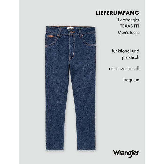 Чоловічі джинси Wrangler Texas Authentic Straight Fit, колір Darkstone Blue, 36W / 30L