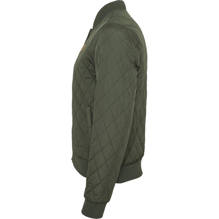 Чоловіча стібана куртка Urban Classics Diamond Quilt Jacket, оливкова, розмір 4XL