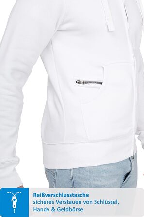 Чоловіча толстовка на блискавці з капюшоном Happy Clothing — теплий худі з флісом, бавовняна суміш, Regular Fit, білий (S-5XL)