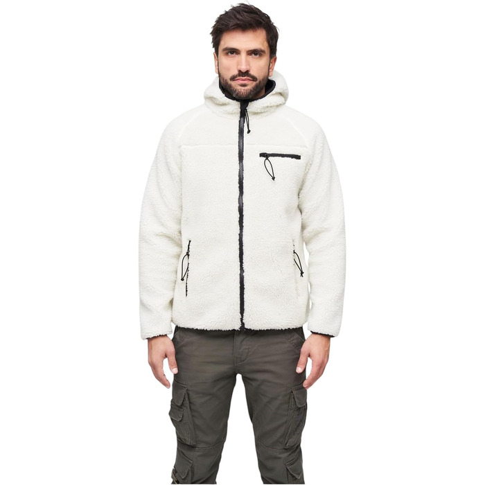 Чоловіча робоча куртка Brandit Teddyfleece Worker Jacket, біла, розмір XXL